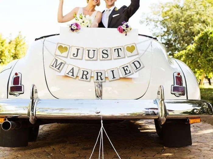 Hochzeit auto deko